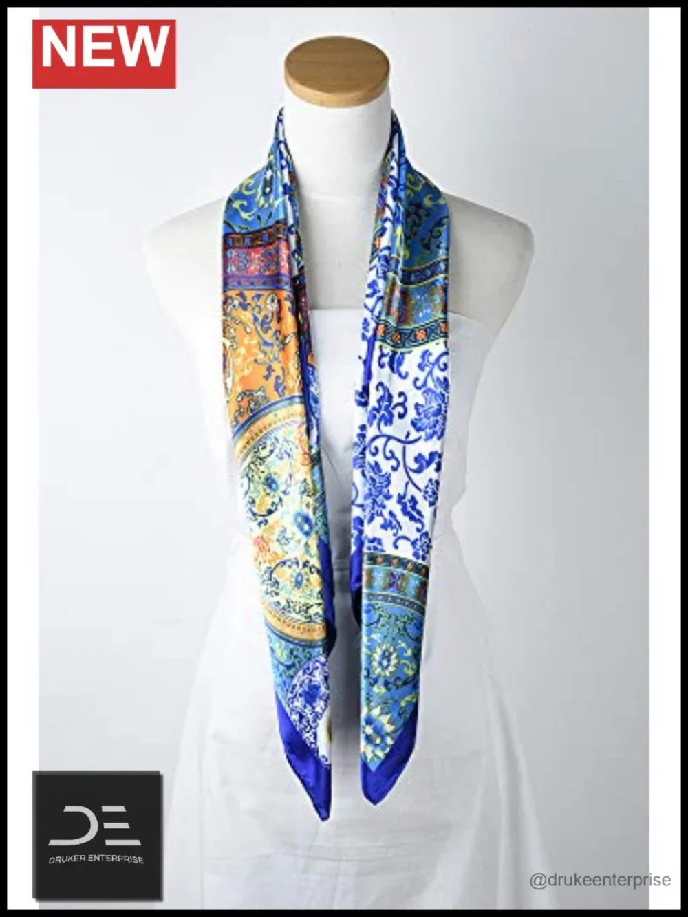 35x35 Satin Square Scarf, Silk-Feel Hair Wrap, Large Bandana, Neck Scarf &